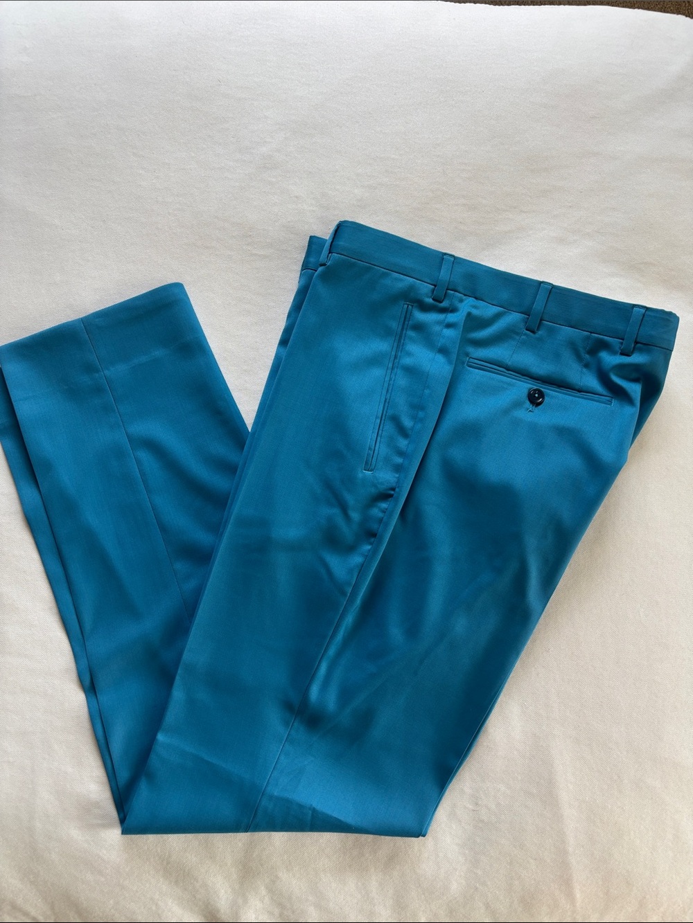 Balani Men's Teal Dress Pants - Tailored Flat Front